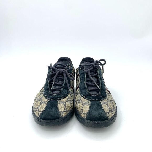 Gucci Mens Monogram GG Canvas & Leather Sneakers Size 8.5 - Picture 3 of 9